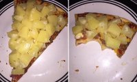 Sopivasti ananasta pizzassa