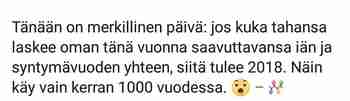 Kerran 1000 vuodessa!