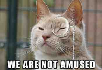 Emme ole huvittuneita