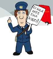 Postimies Pate lakossa.