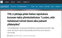 Italia ylireagoi koronaviruksen vuoksi