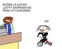 kaupassa byöräily gielleddy