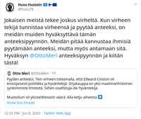 Husu antaa anteeksi!