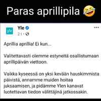 Nyt oli hyvä aprillipila