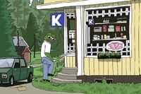 Apu vierailee kaupassa