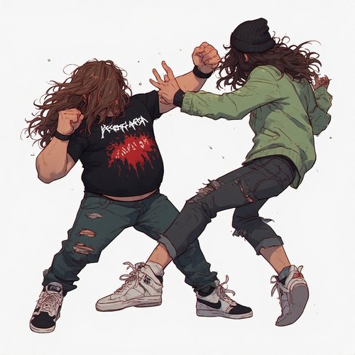 Frensesia ja Rape tappelee autoista