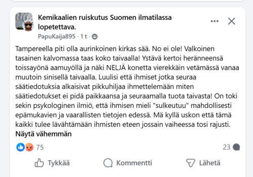 Kemikaaleja taivaalla